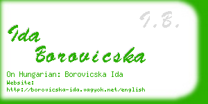 ida borovicska business card